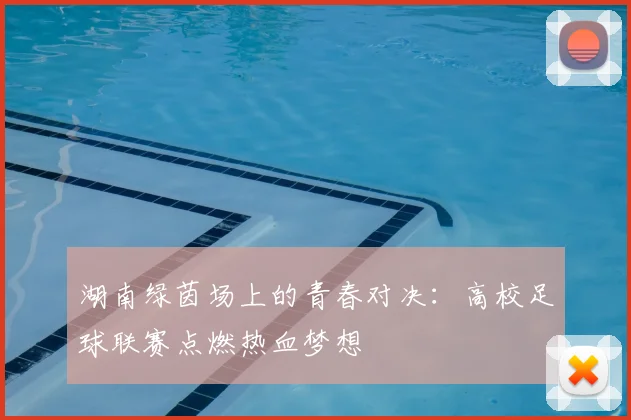 湖南绿茵场上的青春对决：高校足球联赛点燃热血梦想